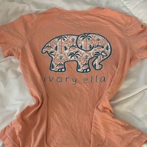 Ivory Ella Coral Tee with Elephant Pattern